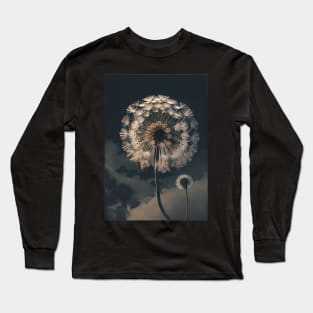 Rendered Dandelion Flower Long Sleeve T-Shirt